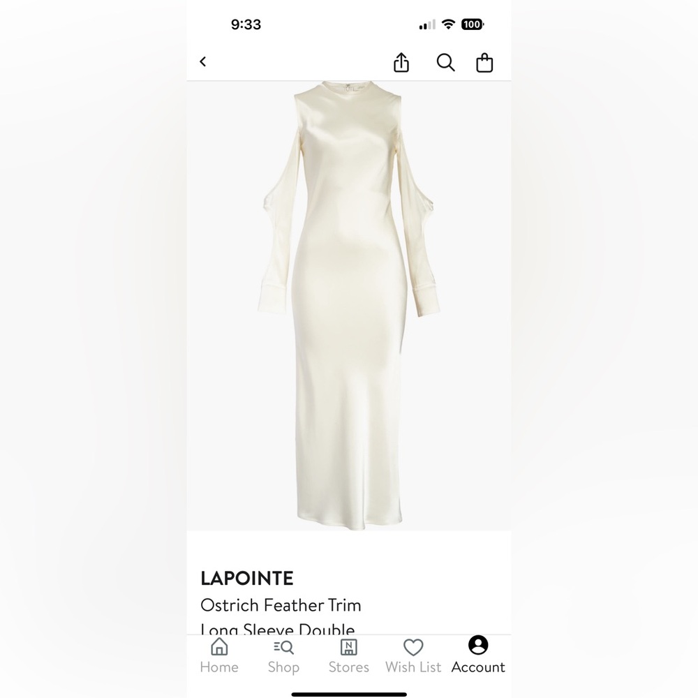 La pointe white satin dress